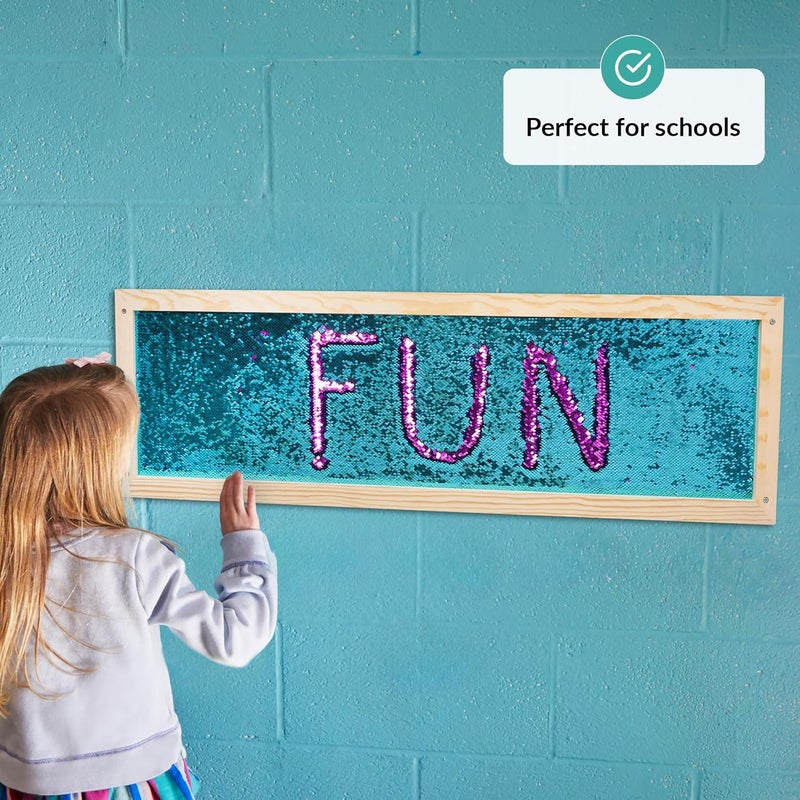 ODOXIA Sequin Sensory Wall Frame | Sensory Wall Sequin Flip Fabric for Kids | Daycare and School And Room Board - Image 4